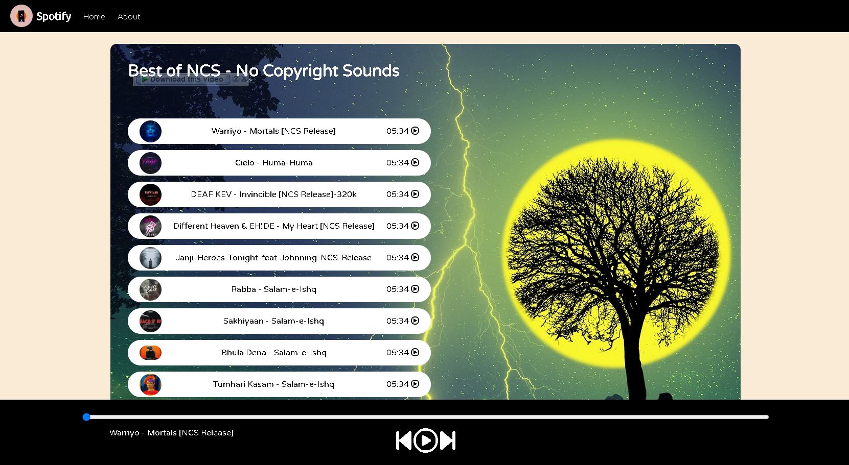 Spotify Clone Preview